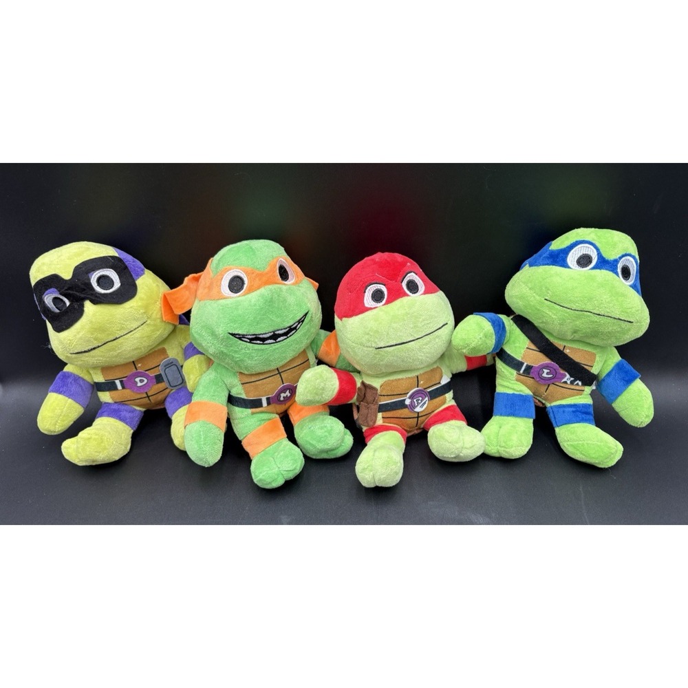 Lot 4 Kids Teenager Bandit's Green Turtles Babies 10" Plush Doll's Stuffed NEW